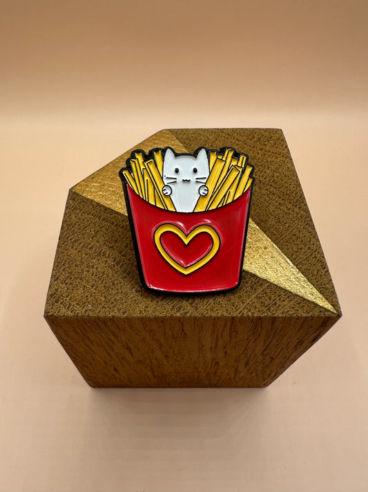 Chat gourmand frenchFries Pin's