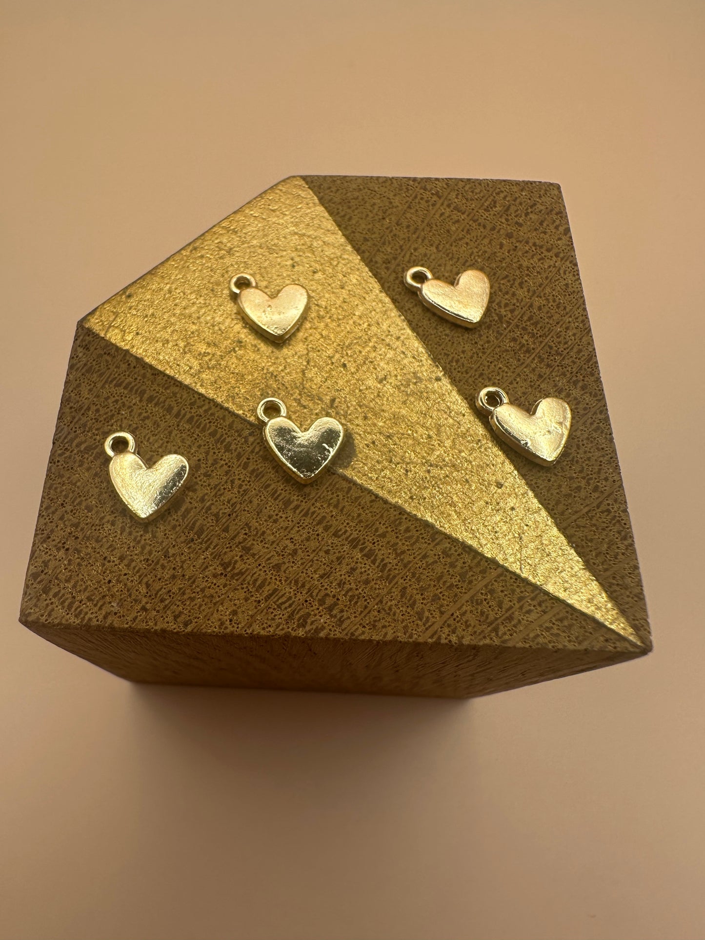 5 mini cœurs rose Charms/breloques