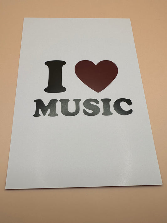 I love music carte déco mur