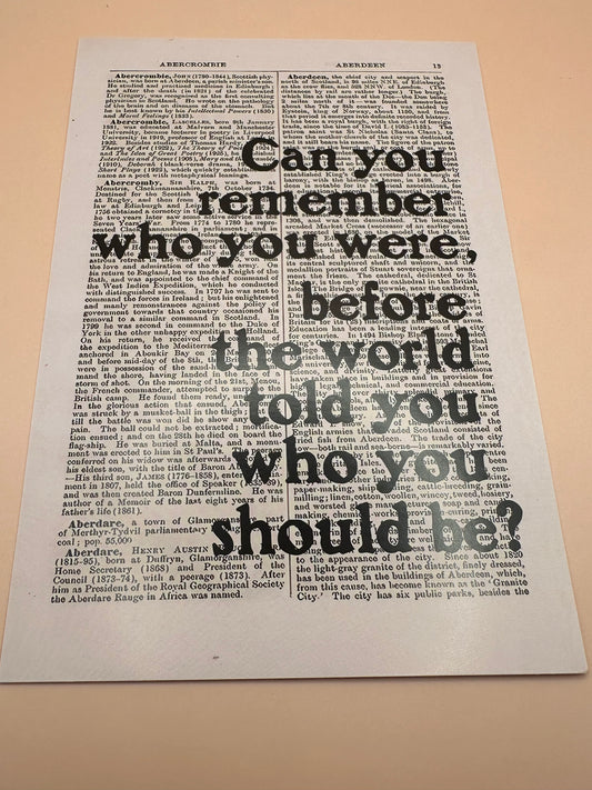 Who you were carte déco mur