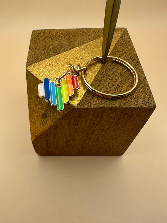 Cœur Minecraft Rainbow Porte clés