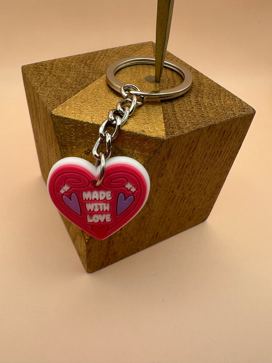 Cœur Made with love Porte clés