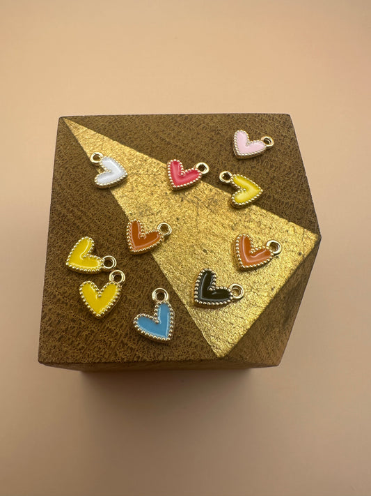 10 mini cœurs colorés - Charms/Breloques