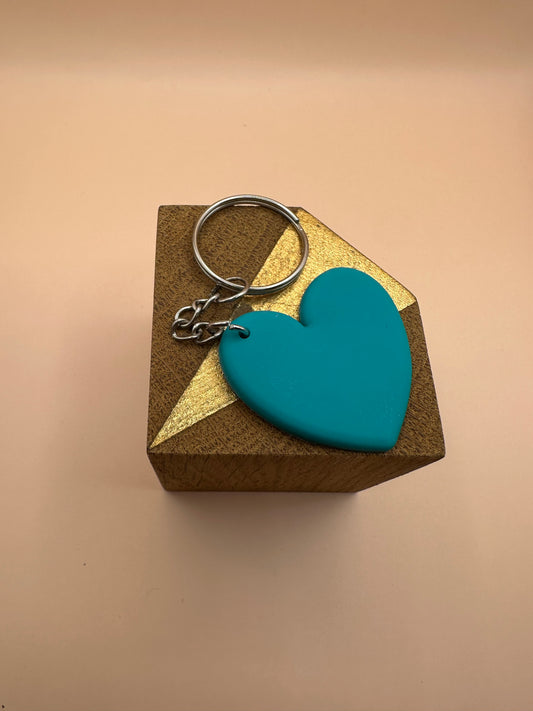 Cœur bleu canard d’amour Porte clés