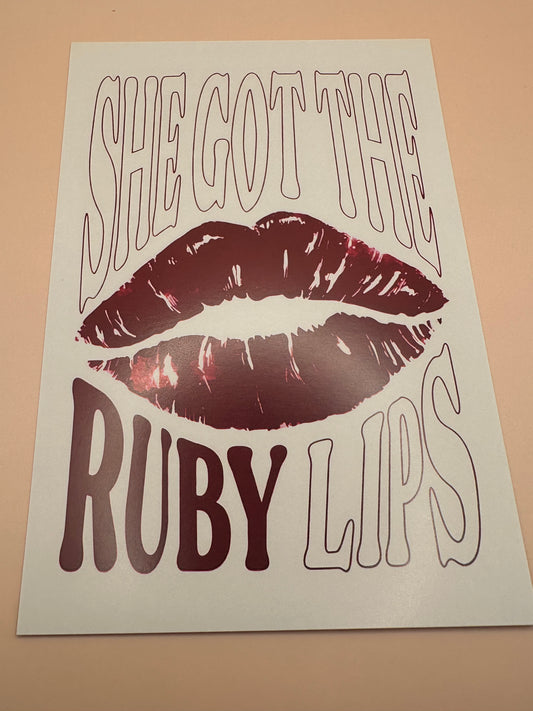 Carte déco mur Ruby lips