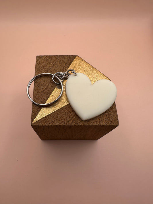 Cœur blanc d’amour Porte clés